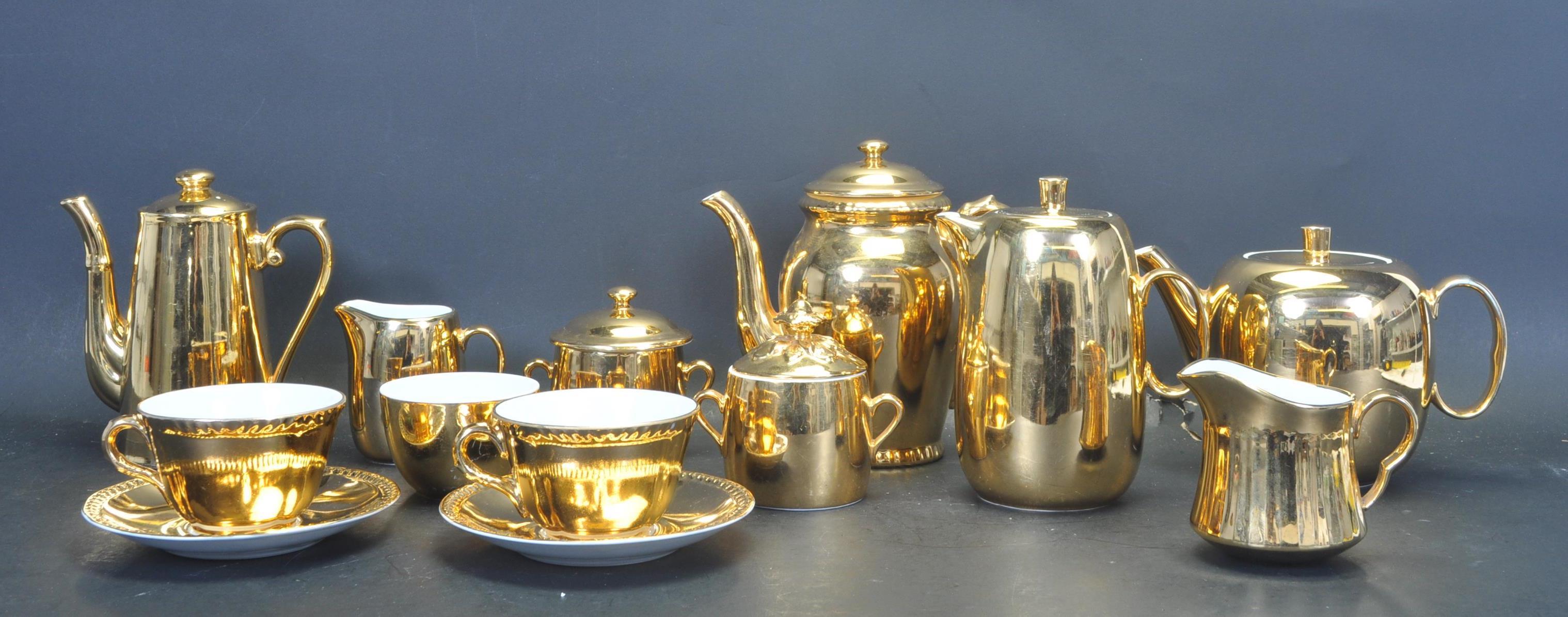 VINTAGE 20TH CENTURY ROYAL WORCESTER GOLD TEA AND COFFEE SERVICE