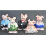 FIVE VINTAGE 20TH CENTURY NATWEST PIGS BY WADE