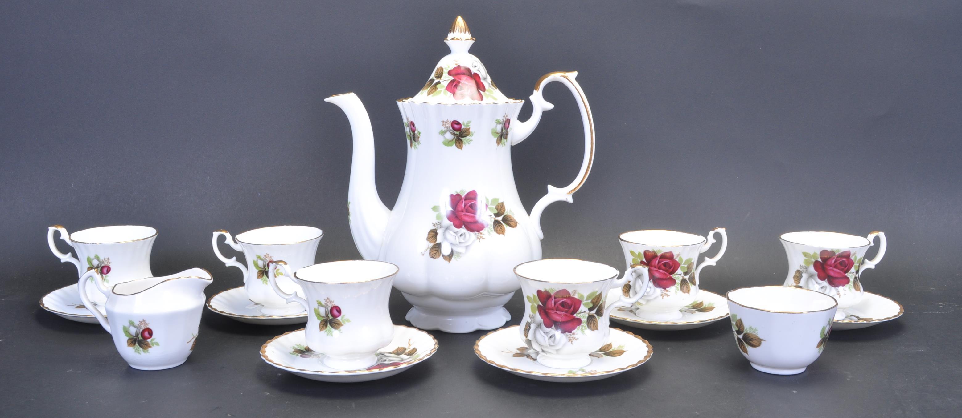 VINTAGE 20TH CENTURY BONE CHINA TEA SERVICE WITH ROSE DECORATION