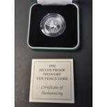 COLLECTION OF THREE SILVER PROOF PIEDFORT COINS