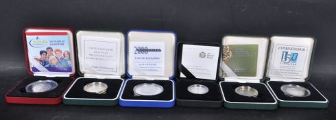 COLLECTION OF SIX SILVER PROOF COINS