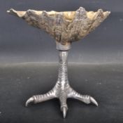 20TH CENTURY CAST METAL SEA SHELL AND EAGLE CLAW CENTRE PIECE