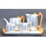 RETRO PICQOUT WARE COFFEE / TEA SERVICE ON TRAY