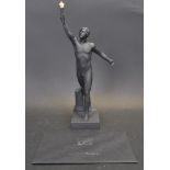 LONDON 2012 WEDGWOOD BASALT OLYMPIC TORCH BEARER STATUE