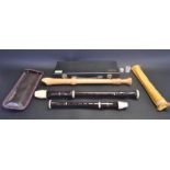 THREE VINTAGE AULOS JAPANESE RECORDERS - FLUTES