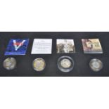 COLLECTION OF FOUR SILVER PROOF COINS