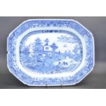 19TH CENTURY CHINESE QIAN LONG BLUE AND WHITE PLATE