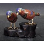 TWO VINTAGE 20TH CENTURY CLOISONNE ENAMEL BIRDS