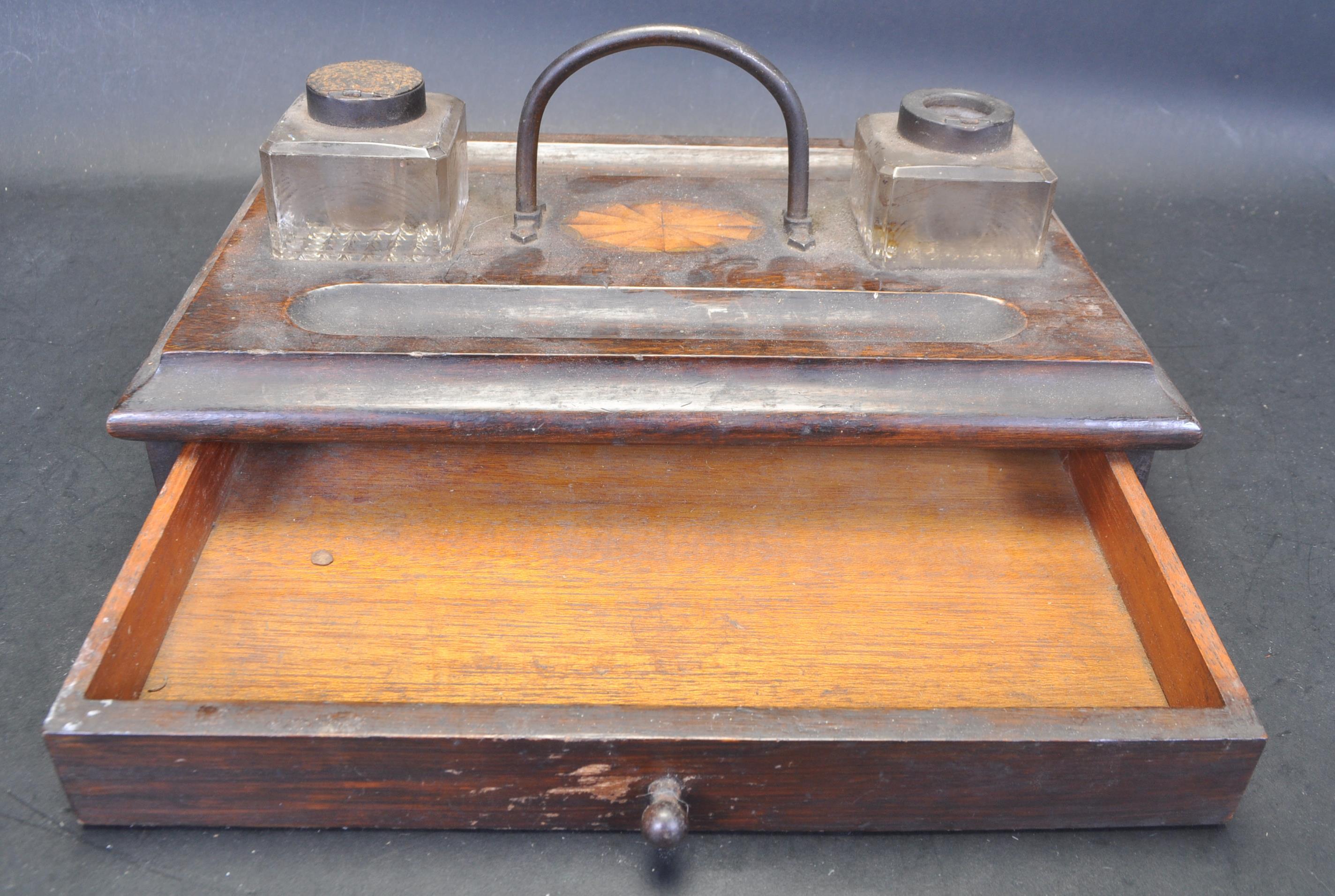 EARLY 20TH CENTURY EDWARDIAN INK WELL / DESK TIDY - Image 3 of 6