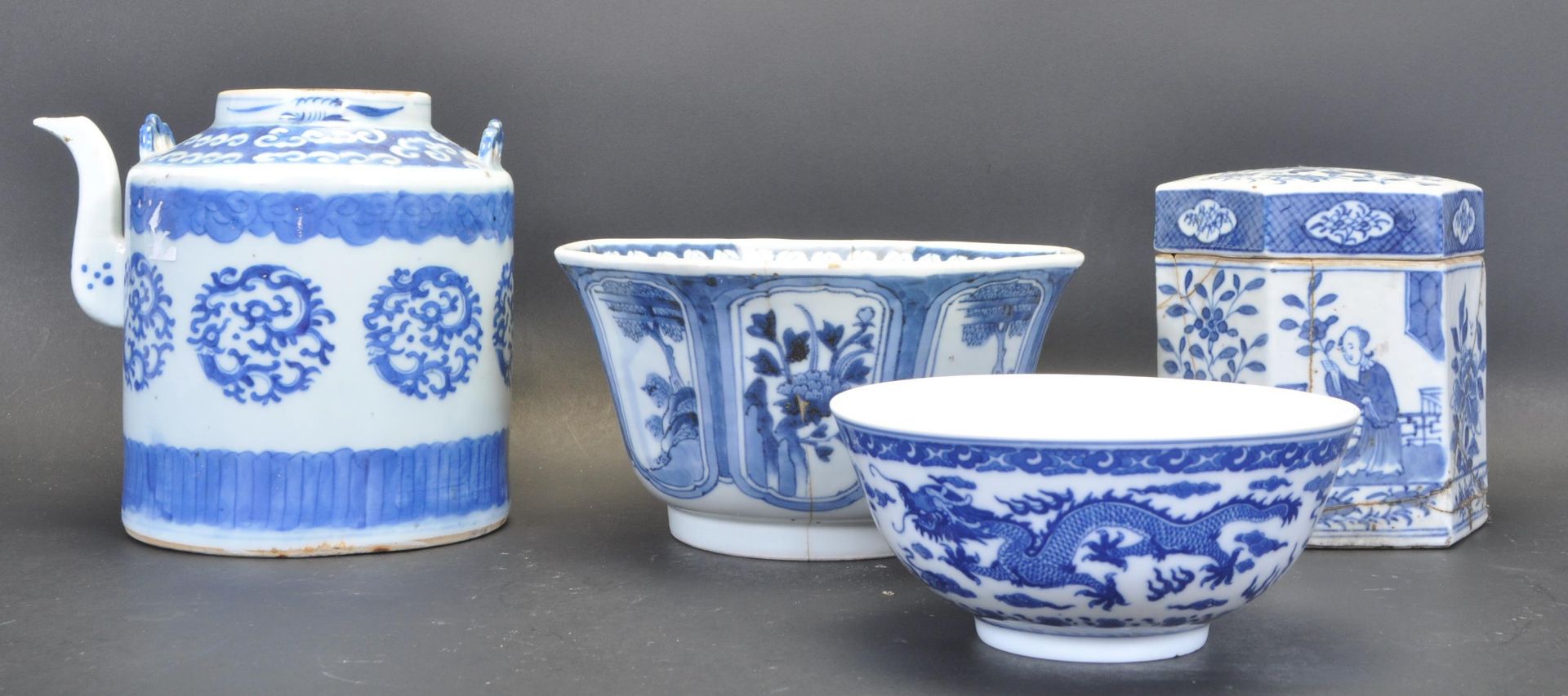 GROUP OF 20TH CENTURY BLUE AND WHITE CHINA