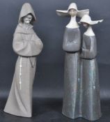 TWO LATE 20TH CENTURY SPANISH LLADRO CERAMIC FIGURINES: NUNS 2075 AND MONK 2060