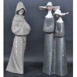 TWO LATE 20TH CENTURY SPANISH LLADRO CERAMIC FIGURINES: NUNS 2075 AND MONK 2060