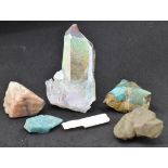 CRYSTAL MINERAL SPECIMENS QUARTZ TURQUOISE SILLIMANITE CHIASTOLITE