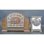 EARLY 20TH CENTURY ART DECO MANTEL CLOCK TOGETHER WITH ANOTHER