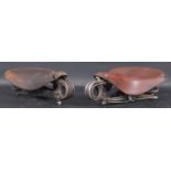 TWO VINTAGE RETRO 20TH CENTURY BROOKS BIKE SADDLE