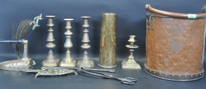 COLLECTION OF 19TH CENTURY AND LATE BRASS AND COPPERWARE