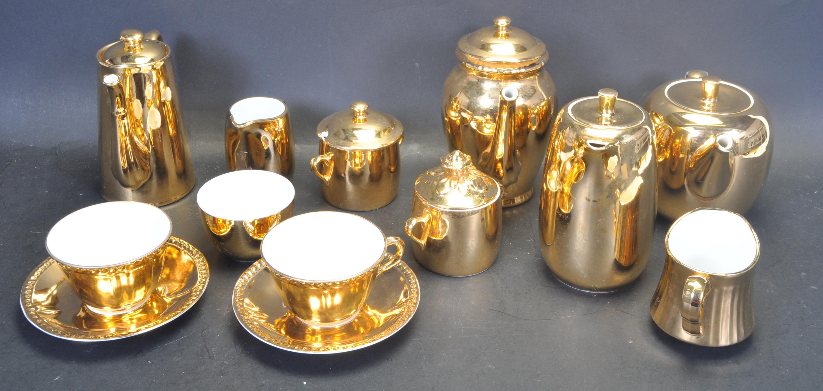 VINTAGE 20TH CENTURY ROYAL WORCESTER GOLD TEA AND COFFEE SERVICE - Image 3 of 6