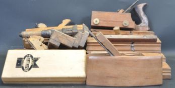 LARGE COLLECTION OF WOODEN WORKING PLANES