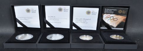 COLLECTION OF FOUR ROYAL MINT SILVER PROOF COINS