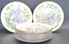 COMPLETE COLLECTION OF FRANKILIN MINT FLOWERS OF THE YEAR PLATE