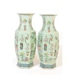 LARGE PAIR CHINESE / ORIENTAL FLOOR STANDING VASES