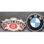 VINTAGE STYLE CAST ALUMINIUM SHOP DISPLAY BMW PLAQUE WITH ANOTHER