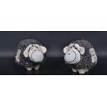 TWO VINTAGE STUDIO ART POTTERY SHEEP FIGURINES