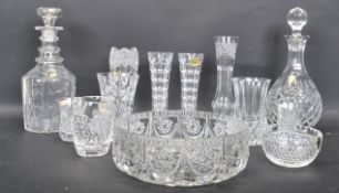 COLLECTION OF 20TH CENTURY RETRO CRYSTAL CUT GLASS