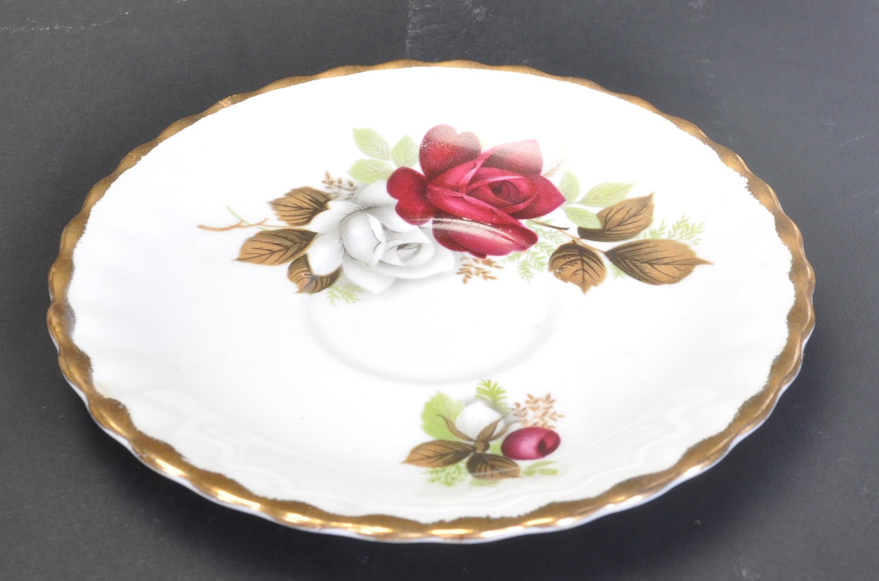 VINTAGE 20TH CENTURY BONE CHINA TEA SERVICE WITH ROSE DECORATION - Image 4 of 8