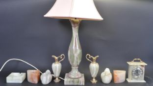 GROUP OF VINTAGE ORNAMENTAL ONYX MARBLE ITEMS