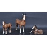 THREE VINTAGE 20TH CENTURY BESWICK CERAMIC HORSES