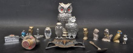 COLLECTION OF EARLY 20TH CENTURY AND LATER OWL ORNAMENTS