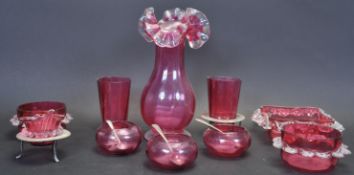 COLLECTION OF VICTORIAN RUBY / CRANBERRY GLASS