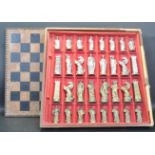 LATE 20TH CENTURY CAST METAL CHESS SET