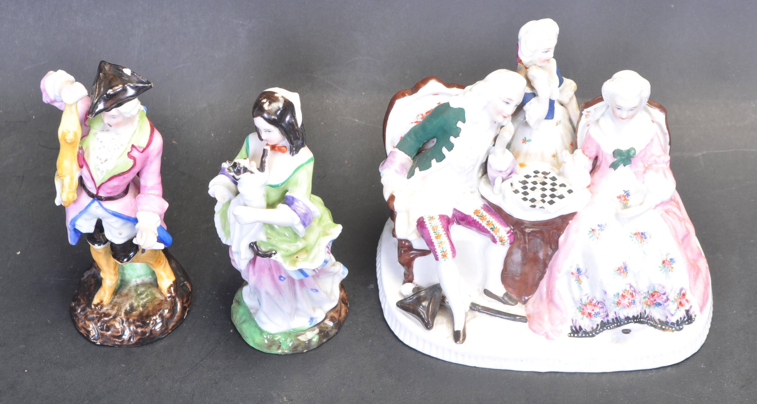 GROUP OF THREE STAFFORDSHIRE CERAMIC PORCELAIN FIGURINES - Image 5 of 6