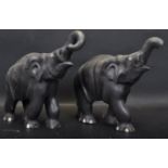 PAIR OF EARLY 20TH CENTURY EBONY ELEPHANTS