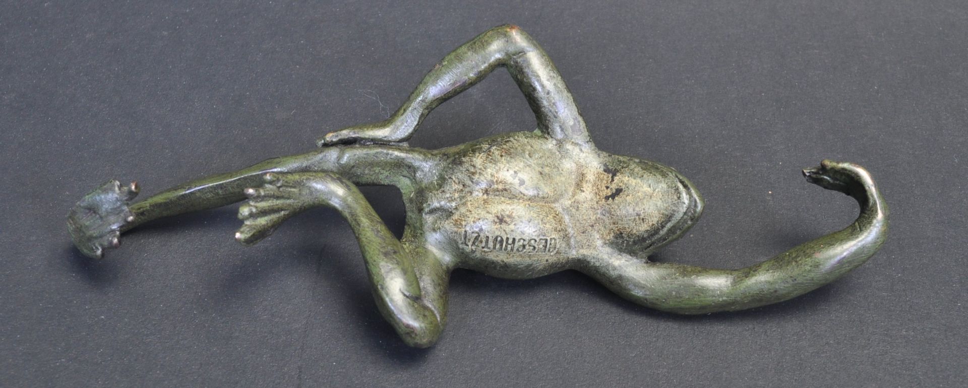 COLD PAINTED BRONZE FROG HOOK - Image 4 of 6