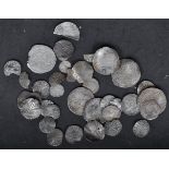 LARGE QUANTITY OF ASSORTED SILVER HAMMERED COINS