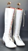 PAIR OF ANELLO AND DAVIDE LONDON WHITE LEATHER LADIES BOOTS