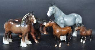 COLLECTION OF CERAMIC HORSES INCLUDING BESWICK