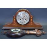 EARLY 20TH CENTURY MANTEL CLOCK & BAROMETER