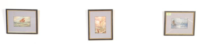 GROUP OF THREE 20TH CENTURY FRAMED MARITIME POSTCARDS