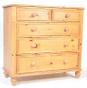 VICTORIAN REVIVAL COUNTRY PINE CHEST OF DRAWERS