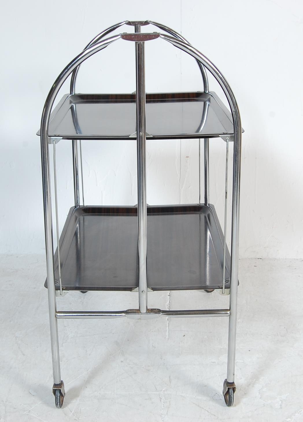 1960S RETRO VINTAGE CHROME METAL FOLDING TROLLEY - Image 3 of 6