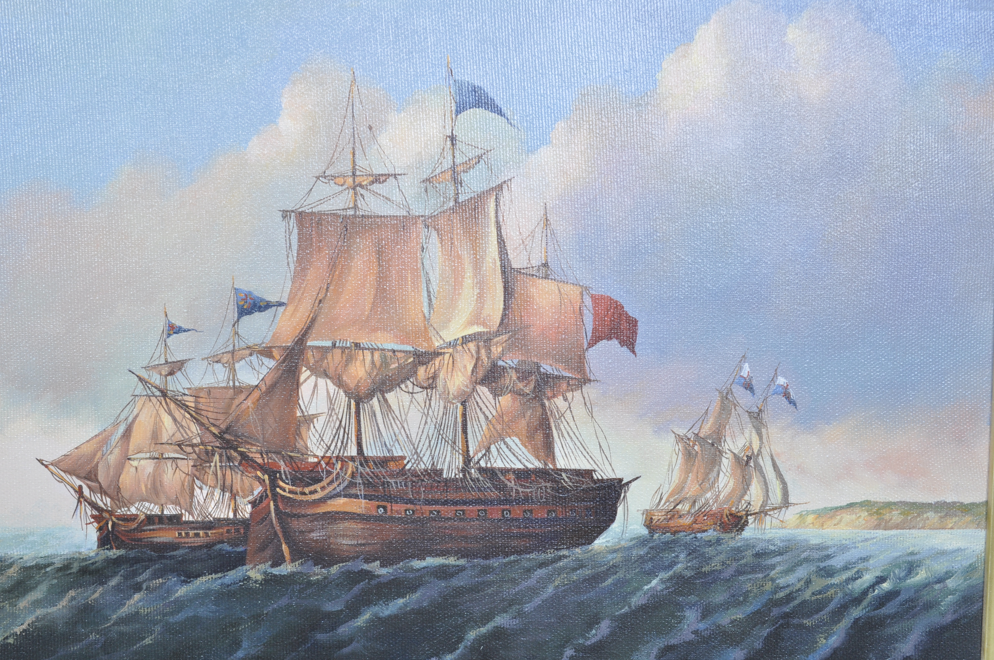 MELIS - LARGE MARITIME OIL ON CANVAS PAINTING - Image 4 of 5