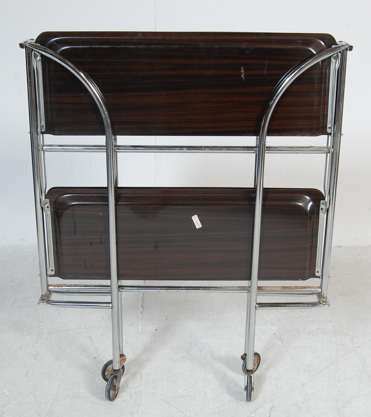 1960S RETRO VINTAGE CHROME METAL FOLDING TROLLEY - Image 5 of 6