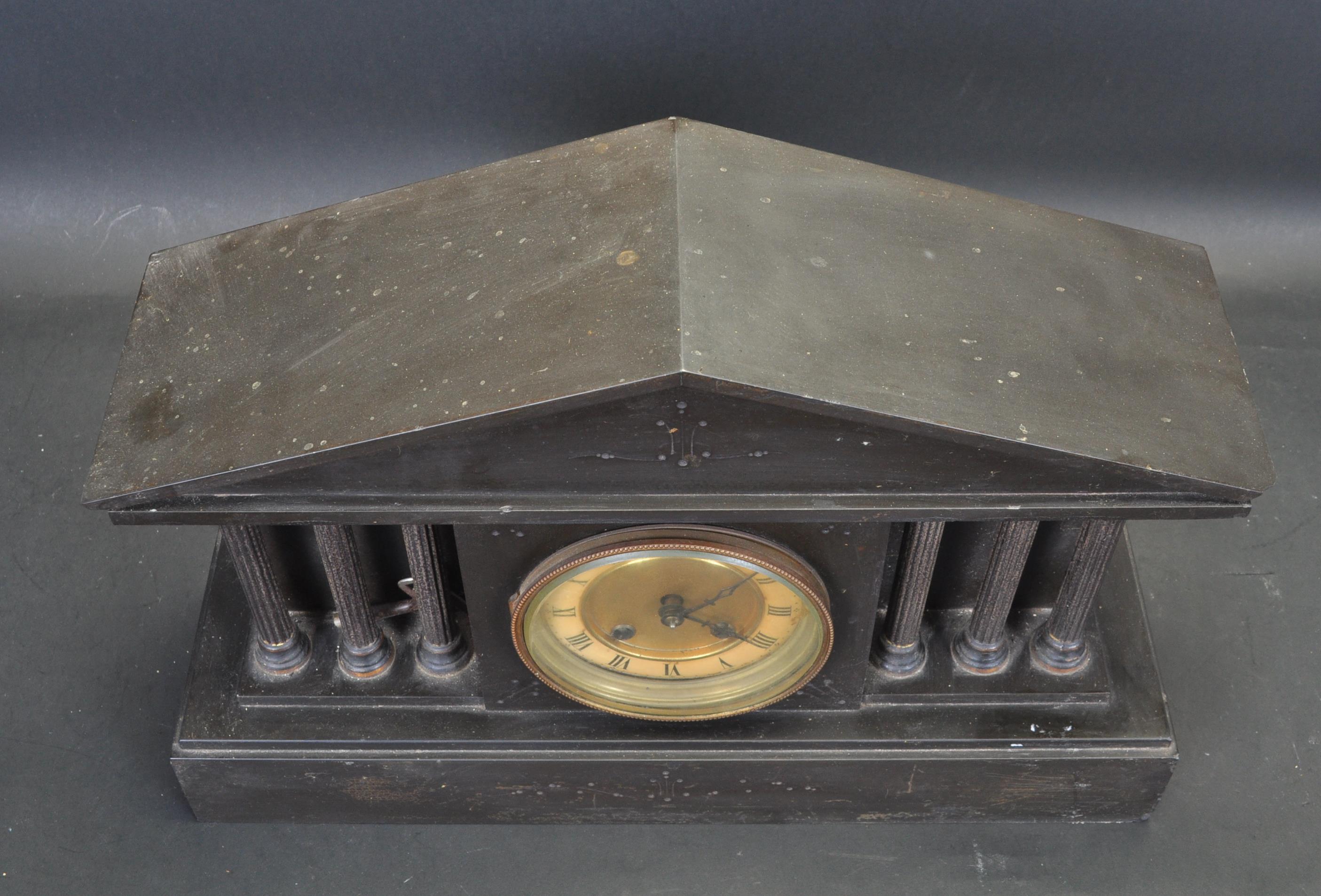 19TH CENTURY VICTORIAN 8 DAY SLATE MANTEL CLOCK - Image 5 of 6