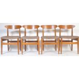 20TH CENTURY DANISH INSPIRED TEAK WOOD DINING CHAIRS