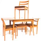 MID 20TH CENTURY TEAK DINING TABLE AND CHAIRS BY SCHREIBER