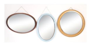 COLLECTION OF THREE VINTAGE 20TH CENTURY MIRRORS